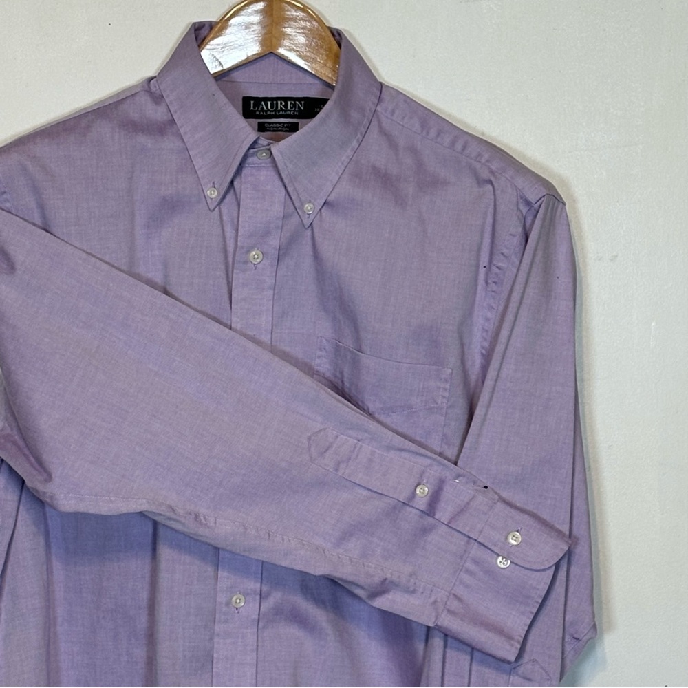 Lauren Ralph Lauren Lavender Dress‎ Shirt Size 16 32-33